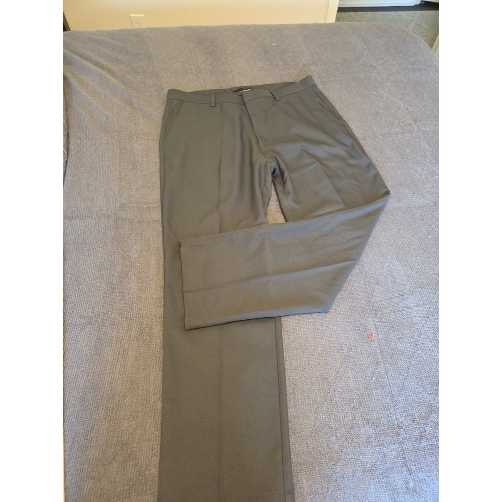 Oobe Mens 36x30 Charcoal Grey Twill Dress Chinos Flat Front Professional Pants